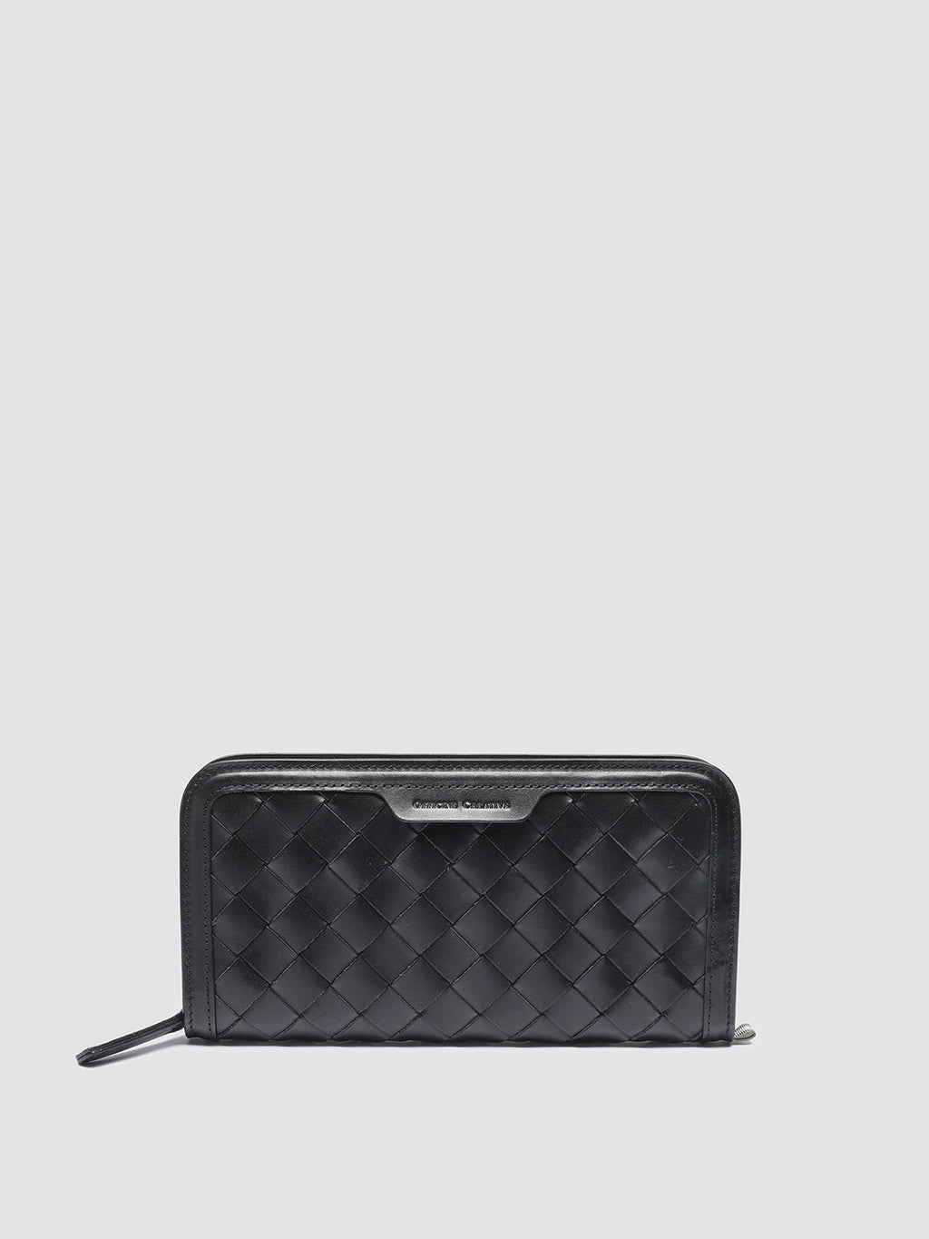 BERGE’ 101 - Black Woven Leather Wallet - image 1,side view