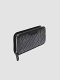 BERGE’ 101 - Black Woven Leather Wallet - thumb image 4,side view