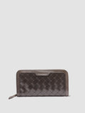BERGE’ 101 - Brown Woven Leather wallet - thumb image 1,side view