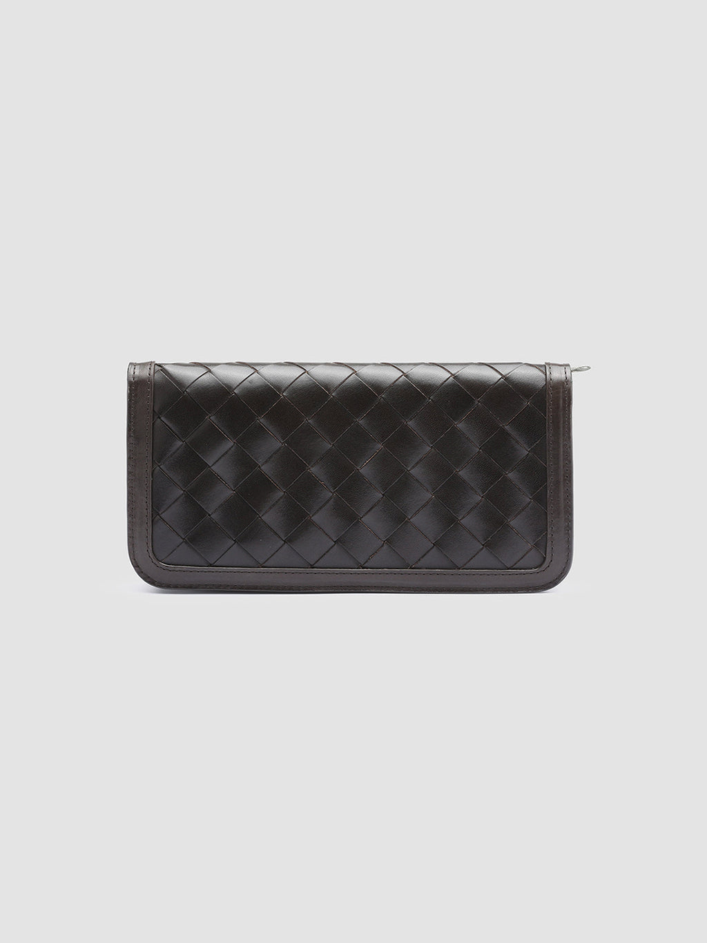 BERGE’ 101 - Brown Woven Leather wallet - image 4,side view