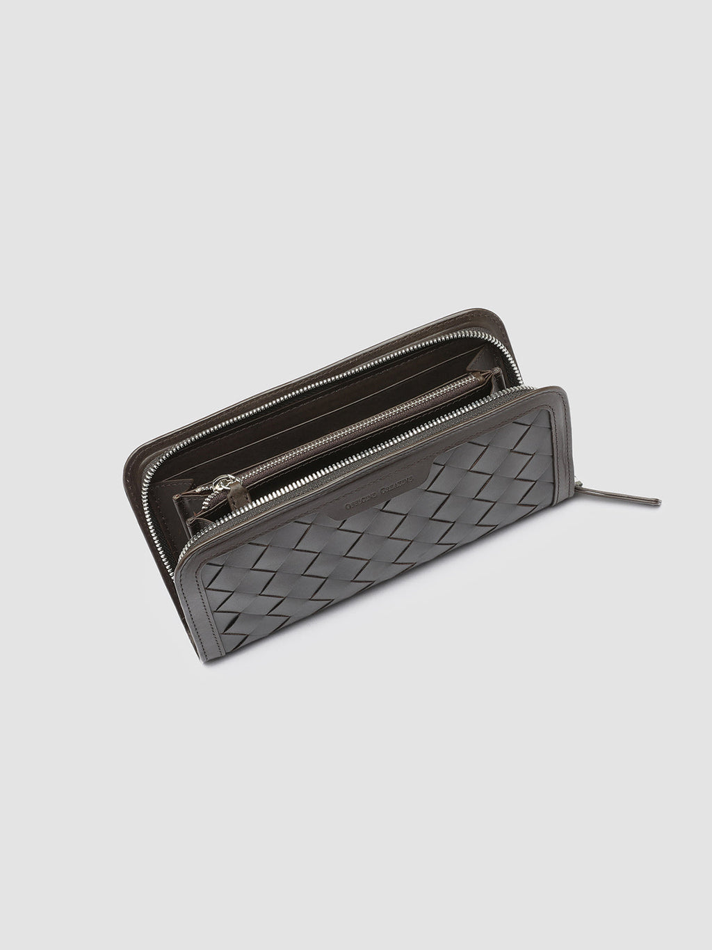 BERGE’ 101 - Brown Woven Leather wallet - image 2,side view