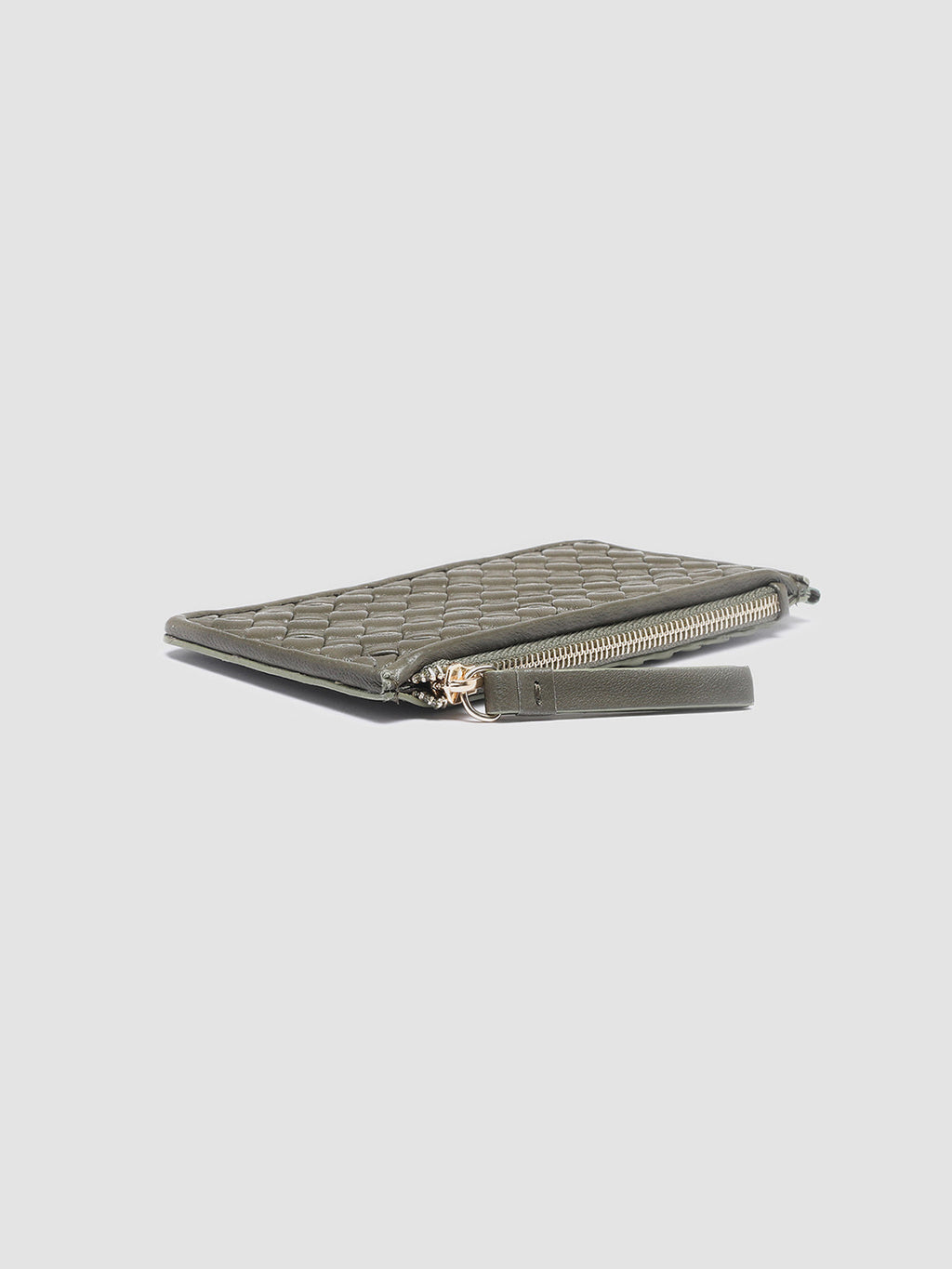 JULIET 103 - Green Woven Leather card holder - image 3,side view