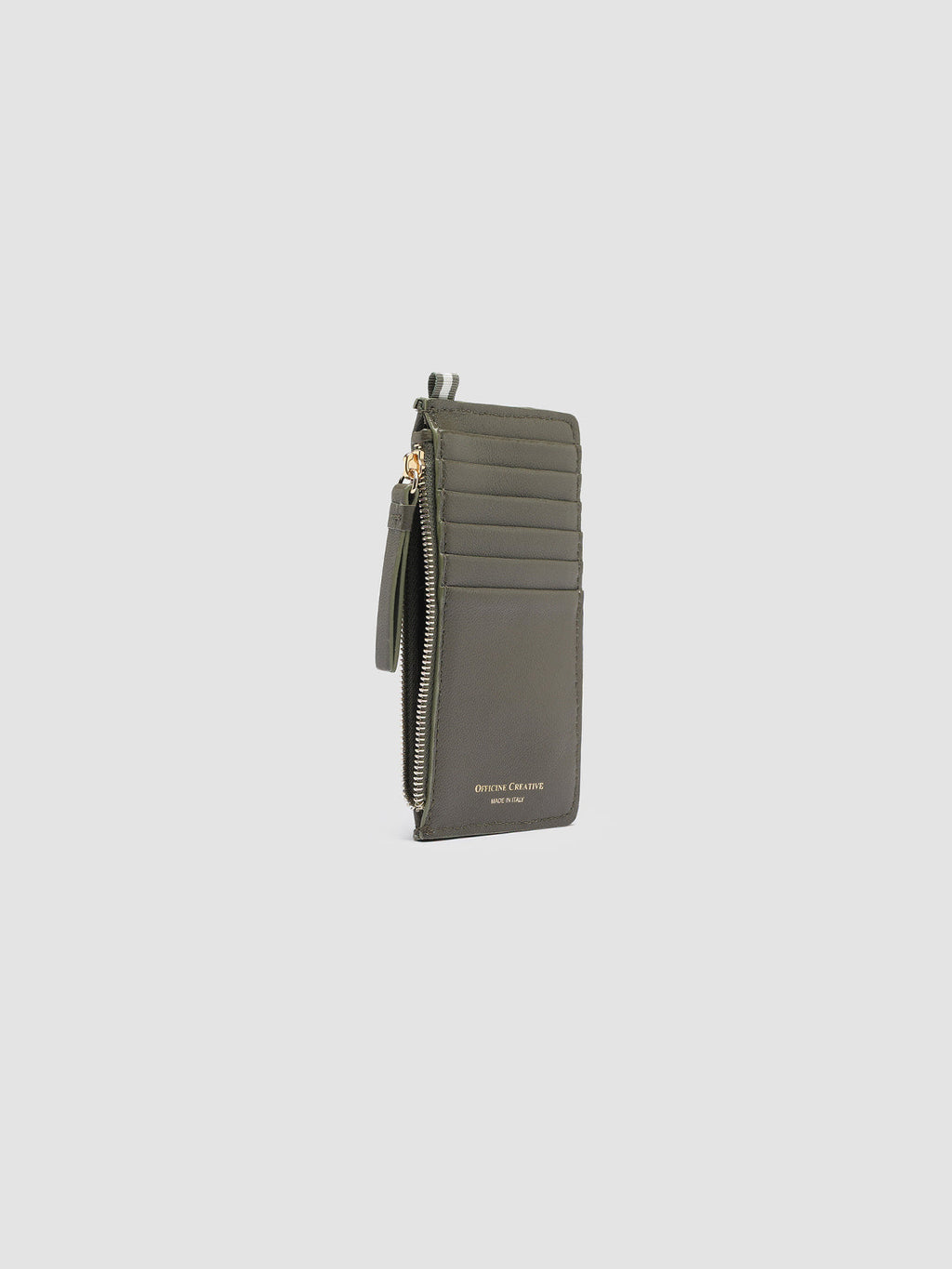 JULIET 103 - Green Woven Leather card holder - image 5,side view