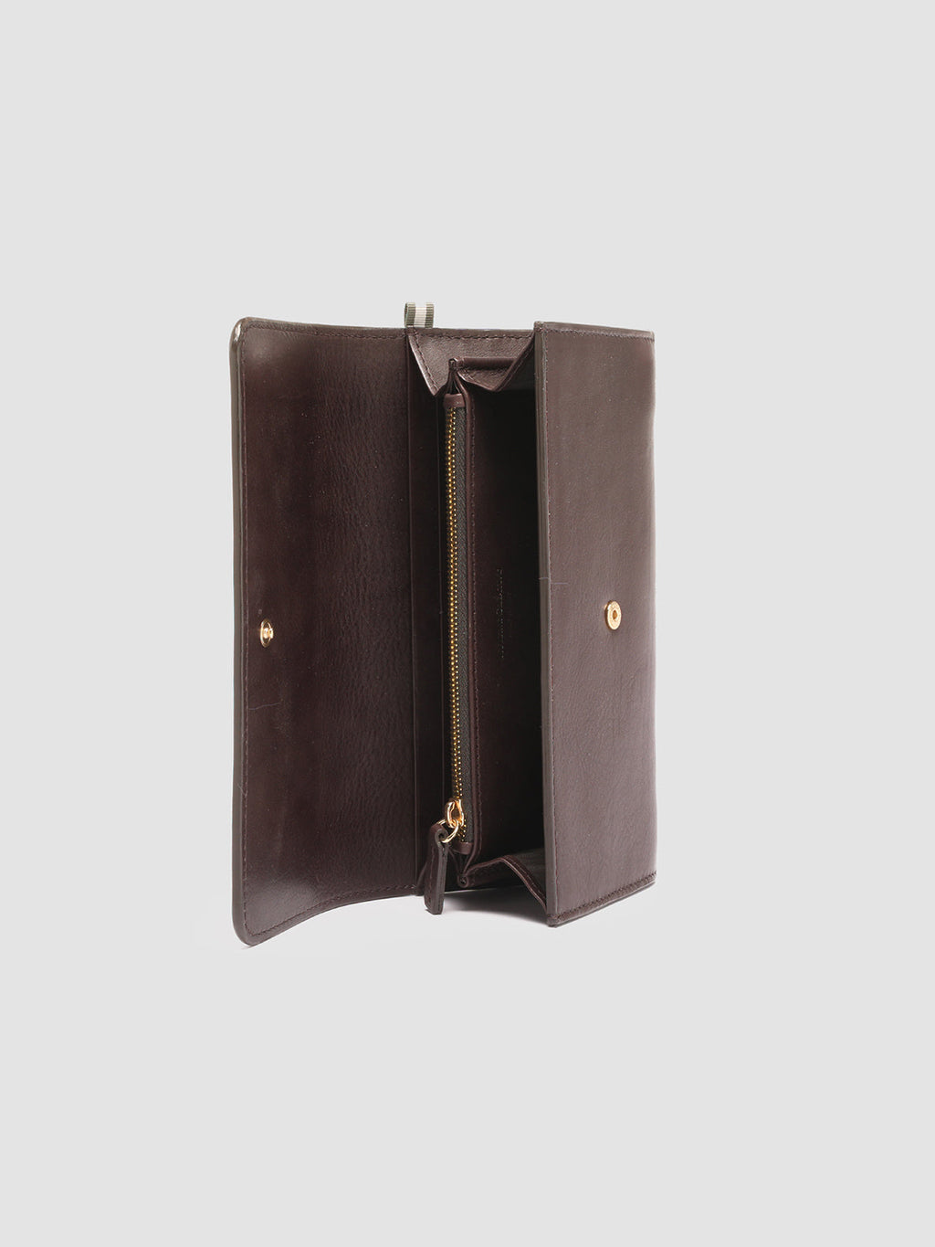 POCHE 09 - Brown Nappa Leather Wallet - image 5,side view