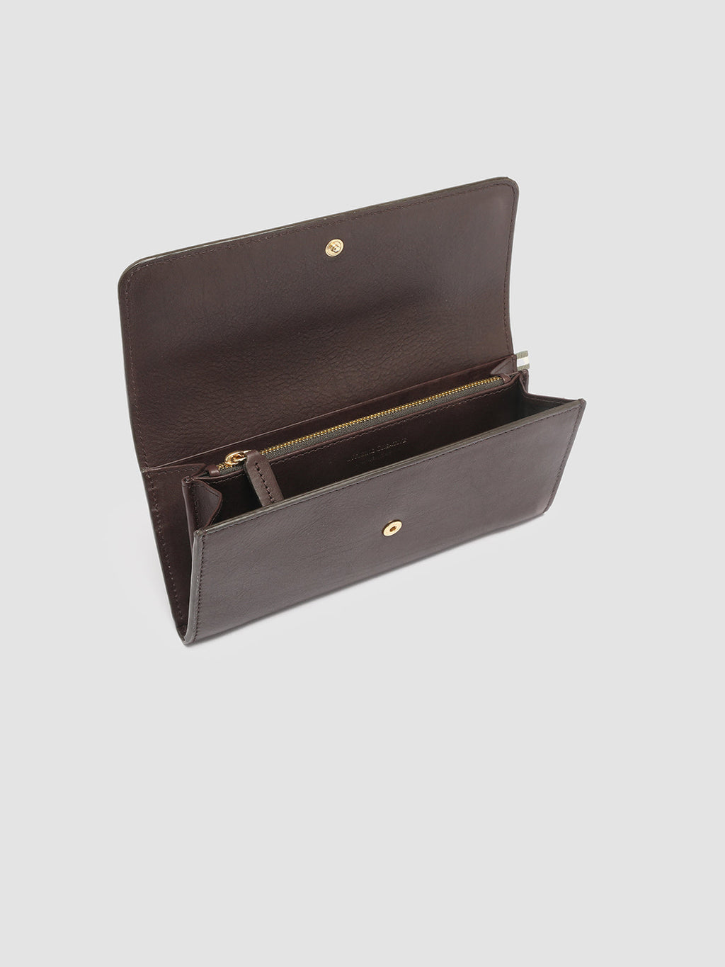 POCHE 09 - Brown Nappa Leather Wallet - image 2,side view