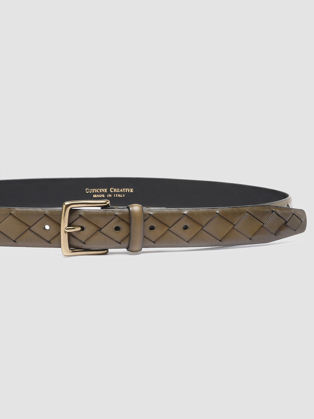 OC STRIP 29 - Green Woven Leather Belt - image 4,side view
