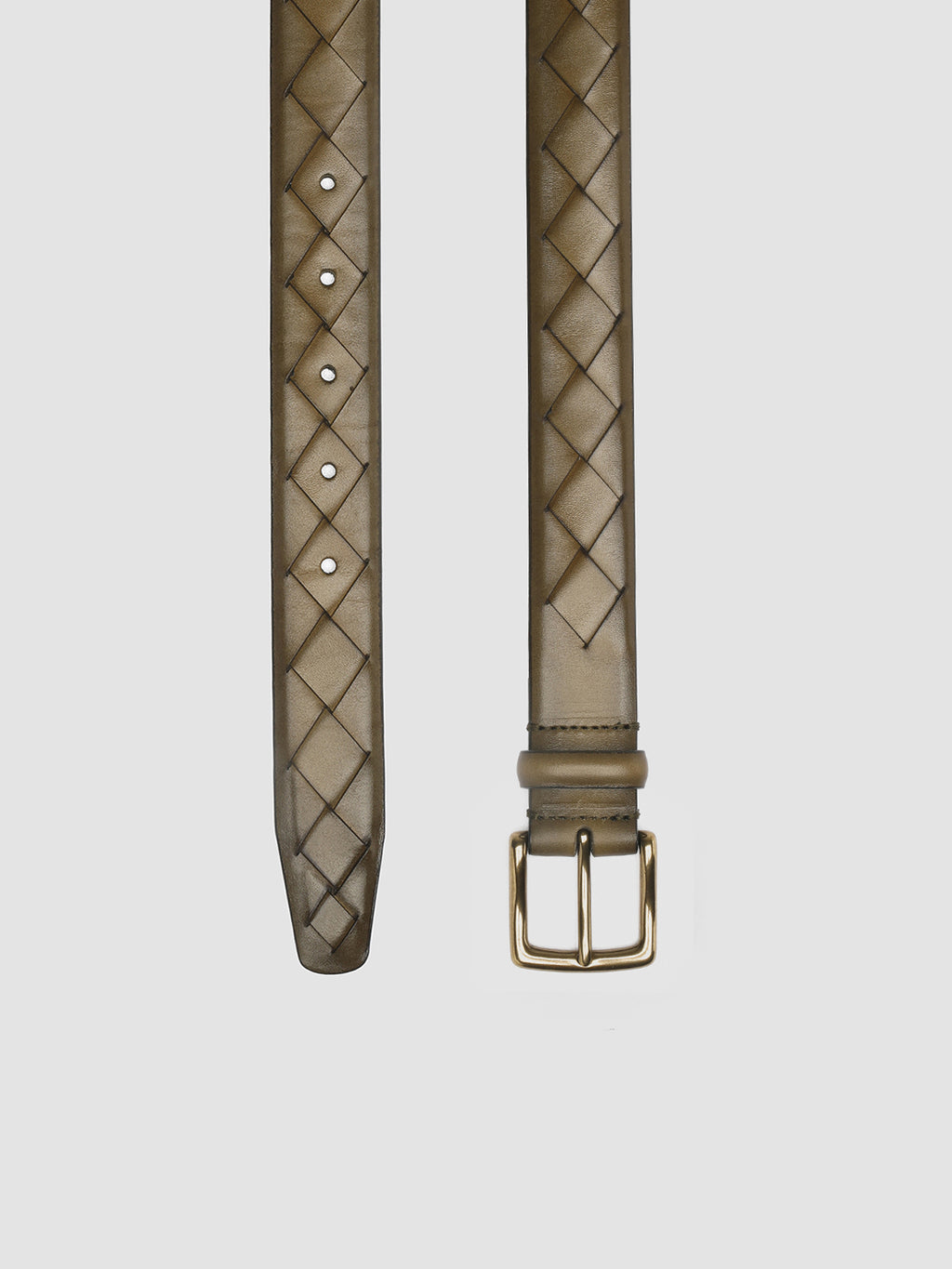 OC STRIP 29 - Green Woven Leather Belt - image 2,side view