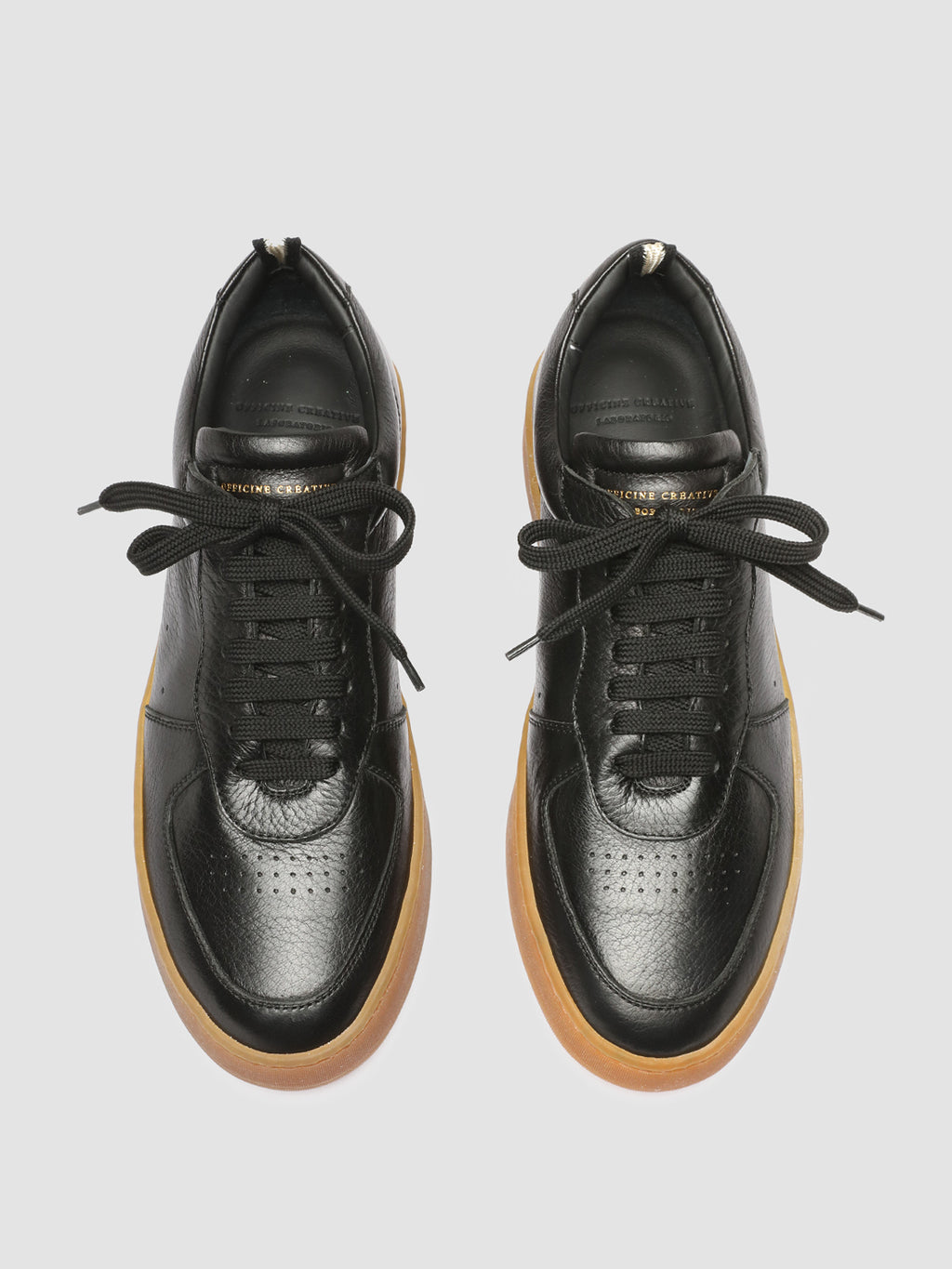 ASSET 001 - Black Leather Sneakers - image 2,side view