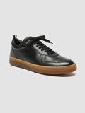 ASSET 001 - Black Leather Sneakers - thumb image 3,side view