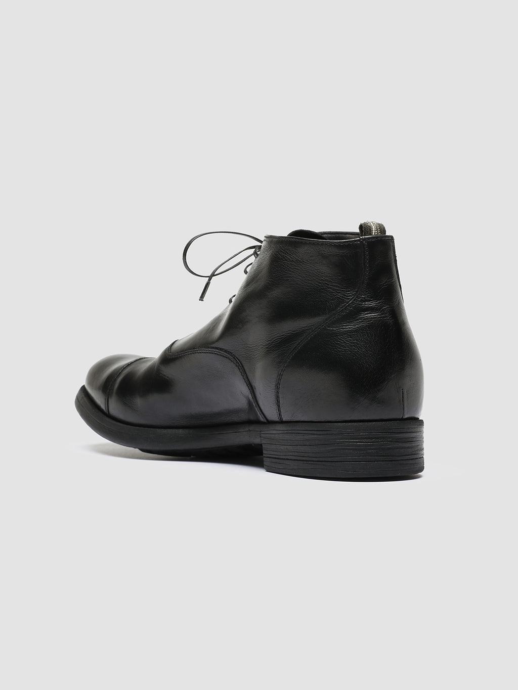 CHRONICLE 057 - Black Leather Lace Up Boots - image 4,side view