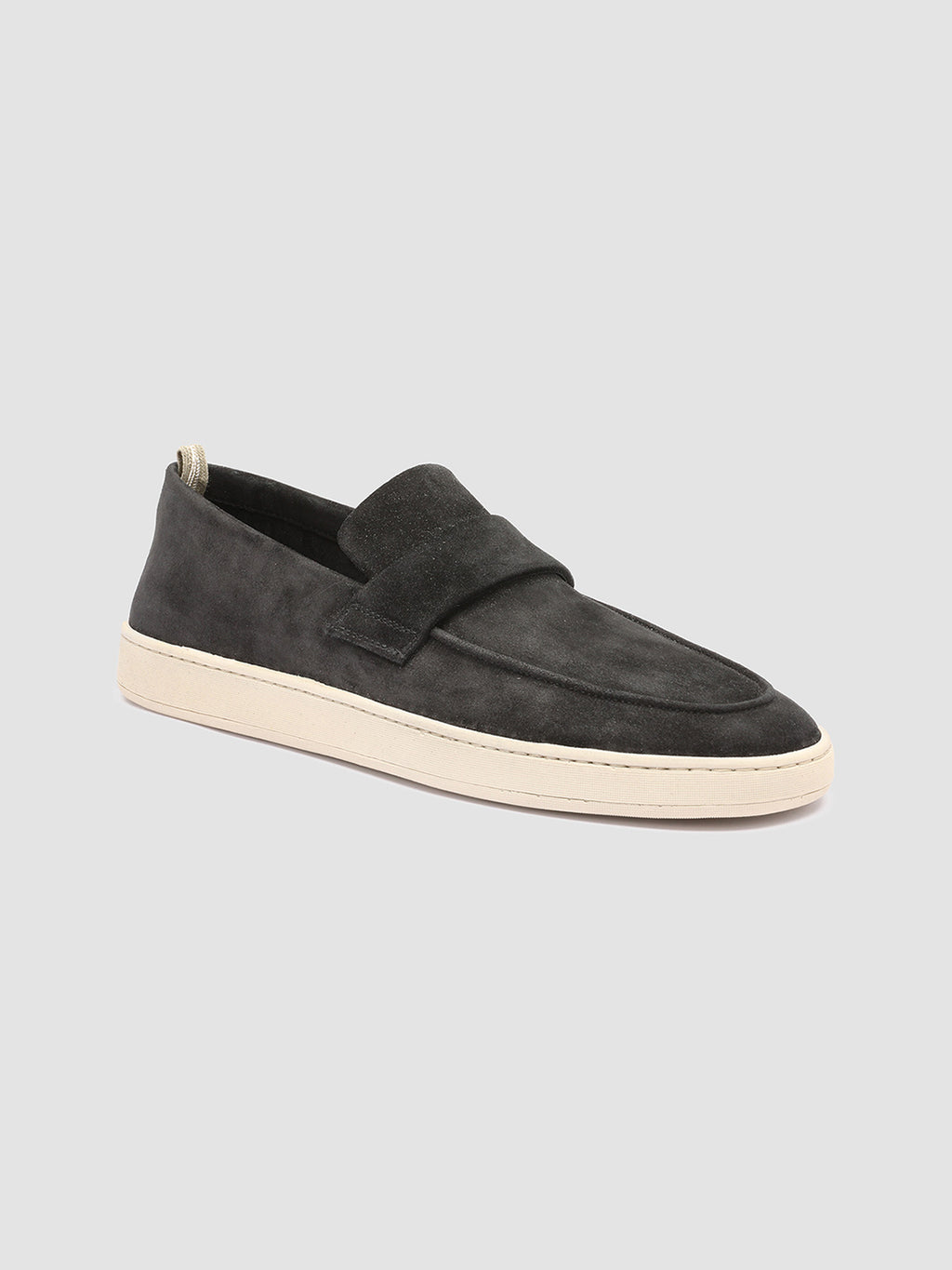 HERBIE 001 - Black Suede Penny Loafers - image 3,side view