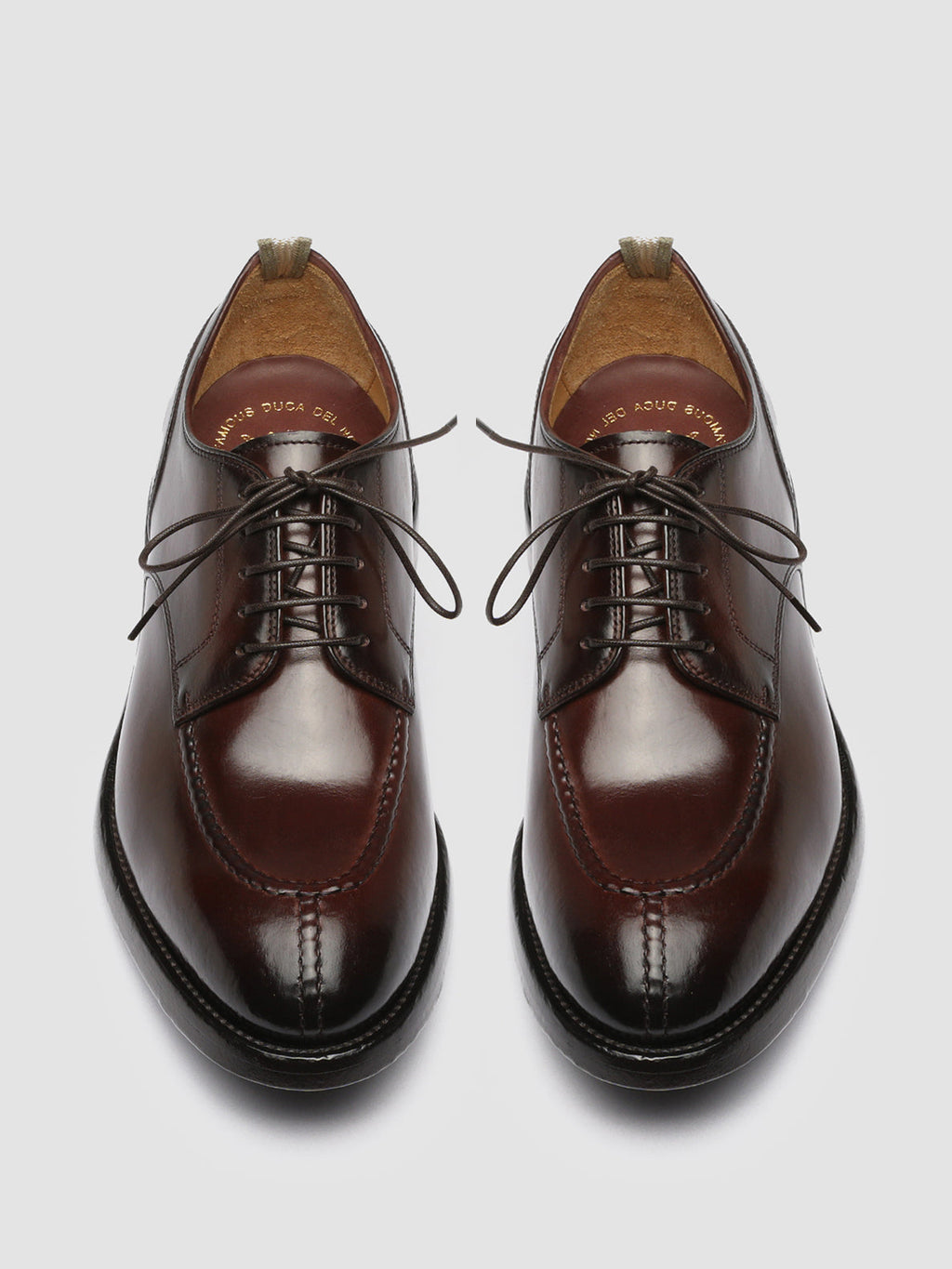 TEMPLE 005 - Burgundy Leather Derby Shoes - image 2,side view