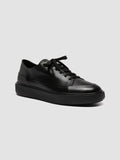 RELEASE 001 - Black Leather Sneakers - thumb image 3,side view