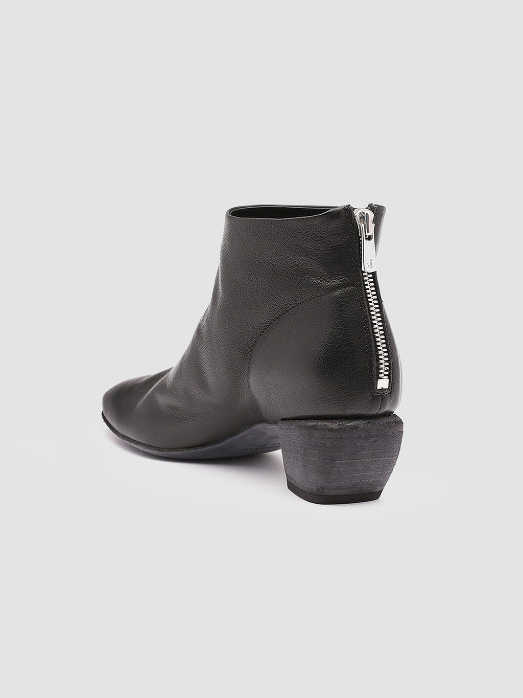 SALLY 001 - Black Leather Booties - image 4,side view