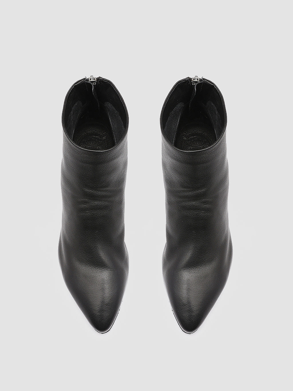 SALLY 001 - Black Leather Booties - image 2,side view