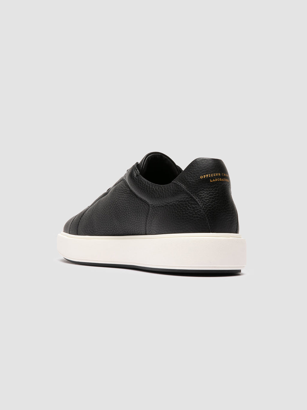 SLOUCH 001 - Black Leather Low Top Sneakers - image 4,side view
